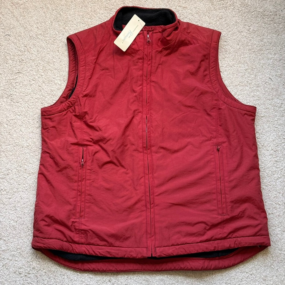 DEADSTOCK Penmans Womens Red Fleece Lined Nylon Vest Full Zip Pockets Size L NWT